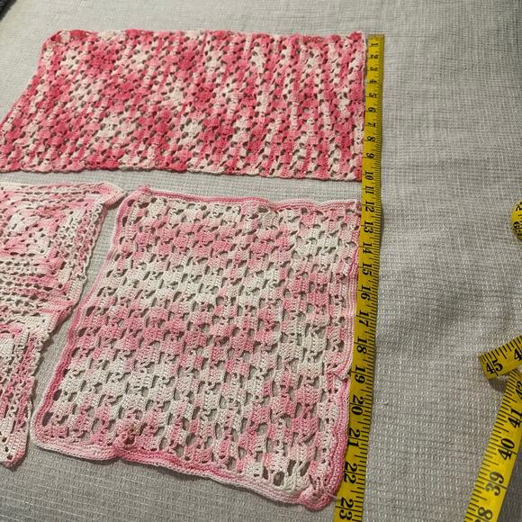 Set of 3 Handmade Crochet Assorted Pink Doilies | Cottagecore - Picture 7 of 7